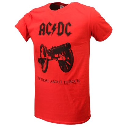 Band Merchandise ACDC For Those About To Rock Red T-Shirt - Image 2