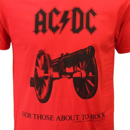 Band Merchandise ACDC For Those About To Rock Red T-Shirt - Image 3
