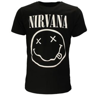 Band Merchandise Nirvana White Smiley T-Shirt