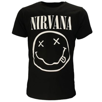 Band Merchandise Nirvana White Smiley T-Shirt