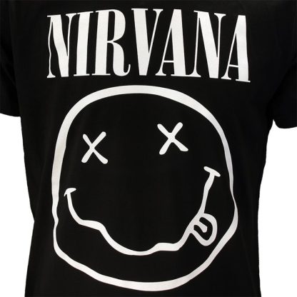 Band Merchandise Nirvana White Smiley T-Shirt - Image 3