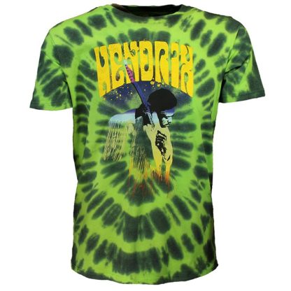 Band Merchandise Jimi Hendrix Hear The Vibe Dip Dye T-Shirt - Image 2