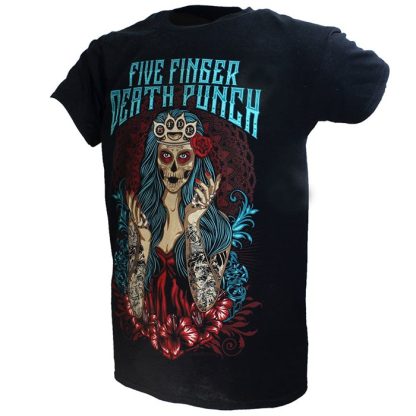 Band Merchandise Five Finger Death Punch Lady Muerta T-Shirt - Image 2