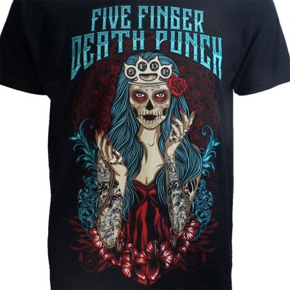 Band Merchandise Five Finger Death Punch Lady Muerta T-Shirt - Image 3