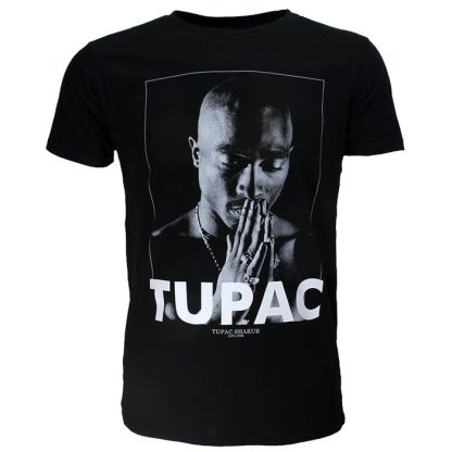 Band Merchandise 2PAC Tupac Praying T-Shirt Black