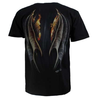 Biker Fire Dragon T-Shirt Black - High Quality - Image 2
