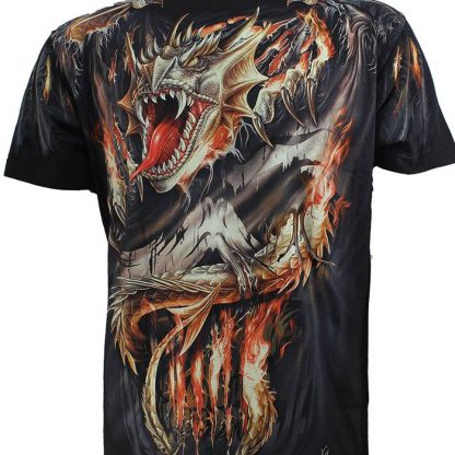 Biker Fire Dragon T-Shirt Black - High Quality - Image 4