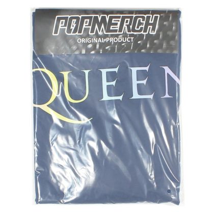Band Merchandise Queen Rainbow Crest Denim Blue Longsleeve T-Shirt - Image 7