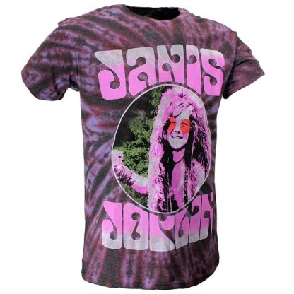 Band Merchandise Janis Joplin Pink Shades Dip Dye T-Shirt - Image 2
