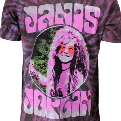 Band Merchandise Janis Joplin Pink Shades Dip Dye T-Shirt - Image 5