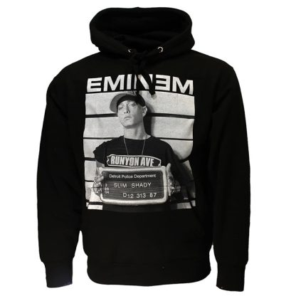Band Merchandise Eminem Slim Shady Mugshot Hoodie Pullover