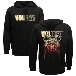Band Merchandise Volbeat Bleeding Crown Skull Backprint Hoodie Pullover Sweater Black