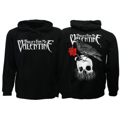 Band Merchandise Bullet For My Valentine Logo & Raven Hoodie Sweater