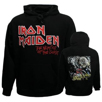 Band Merchandise Iron Maiden Hoodie Number Of The Beast Faded Edge Vintage Sweater Pullover