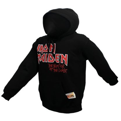 Band Merchandise Iron Maiden Hoodie Number Of The Beast Faded Edge Vintage Sweater Pullover - Image 2