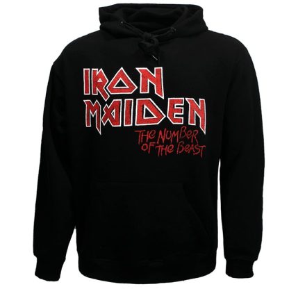 Band Merchandise Iron Maiden Hoodie Number Of The Beast Faded Edge Vintage Sweater Pullover - Image 3