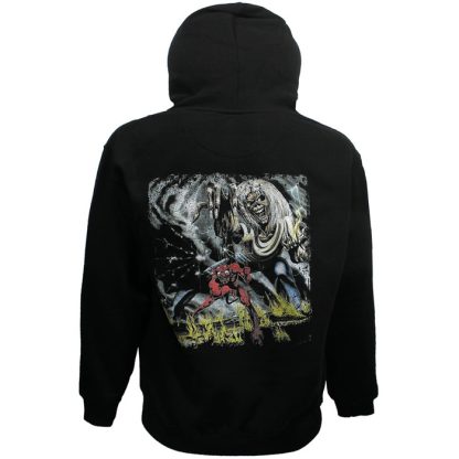 Band Merchandise Iron Maiden Hoodie Number Of The Beast Faded Edge Vintage Sweater Pullover - Image 4