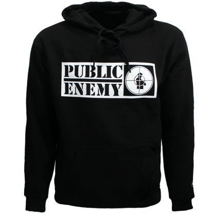 Band Merchandise Public Enemy Crosshairs Logo Sleeve Print Hoodie Sweater
