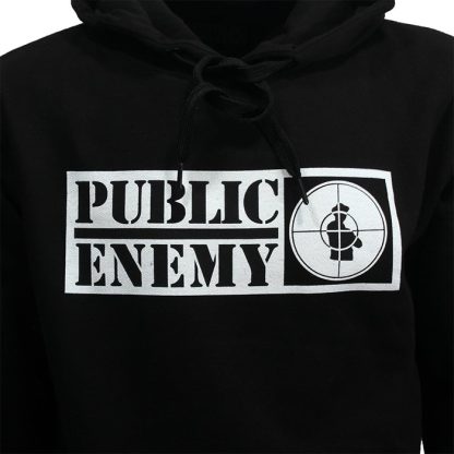 Band Merchandise Public Enemy Crosshairs Logo Sleeve Print Hoodie Sweater - Image 4
