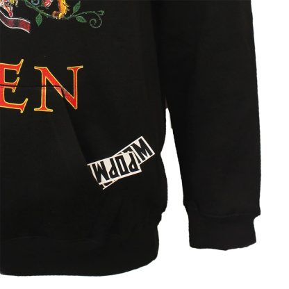 Band Merchandise Queen Classic Crest Logo Hoodie Pullover Sweater Black - Image 5
