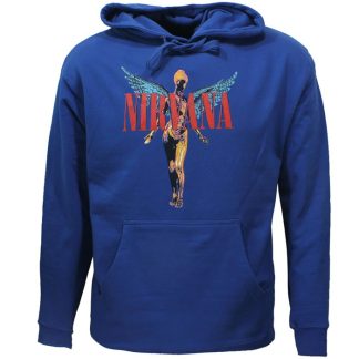 Band Merchandise Nirvana Angelic Band Hoodie Sweater Blue