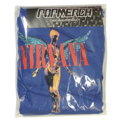 Band Merchandise Nirvana Angelic Band Hoodie Sweater Blue - Image 5