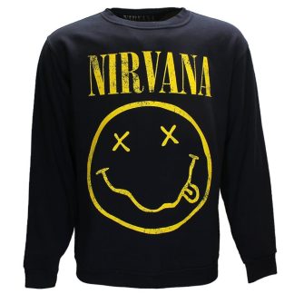 Band Merchandise Nirvana Navy Blue Sweatshirt