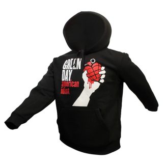 Band Merchandise Green Day American Idiot Logo Hoodie Pullover Sweater Black