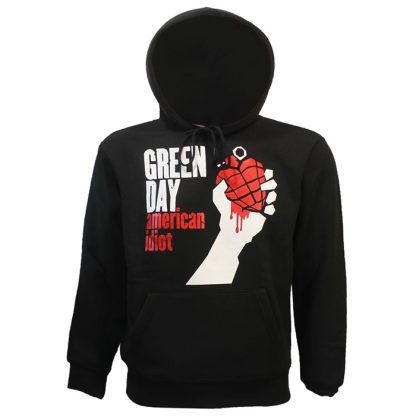 Band Merchandise Green Day American Idiot Logo Hoodie Pullover Sweater Black - Image 3