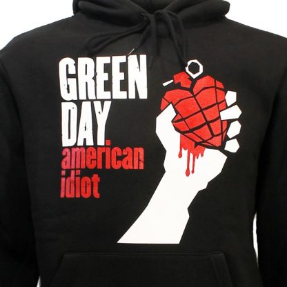 Band Merchandise Green Day American Idiot Logo Hoodie Pullover Sweater Black - Image 5