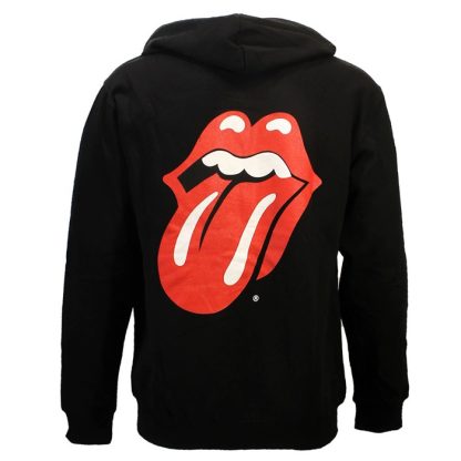 Band Merchandise The Rolling Stones Tongue and Lips Logo Zipper Hoodie Sweater Jacket Black- - Image 3