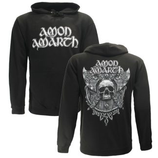 Band Merchandise Amon Amarth Gray Skull Hoodie Sweater