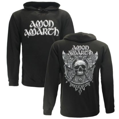 Band Merchandise Amon Amarth Gray Skull Hoodie Sweater