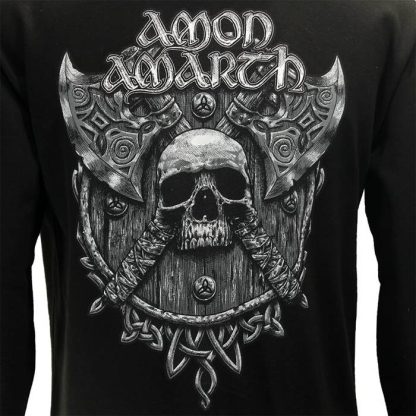 Band Merchandise Amon Amarth Gray Skull Hoodie Sweater - Image 7