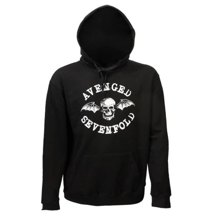 Band Merchandise Avenged Sevenfold Death Bat Logo Hoodie Pullover Sweater Black