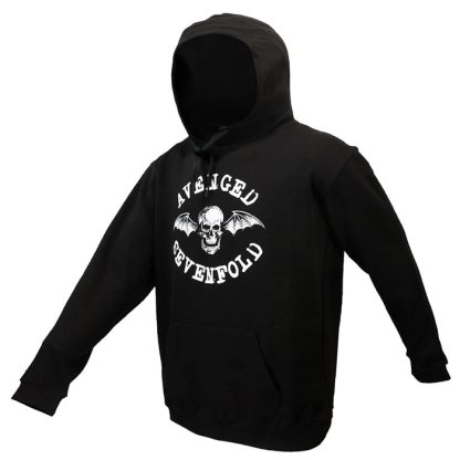 Band Merchandise Avenged Sevenfold Death Bat Logo Hoodie Pullover Sweater Black - Image 2