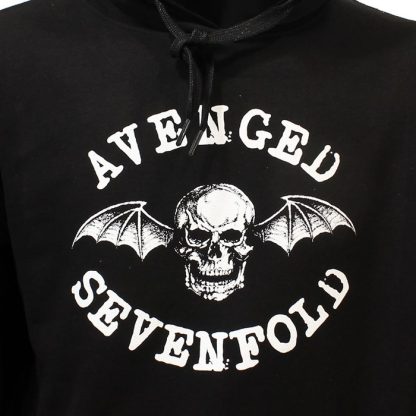 Band Merchandise Avenged Sevenfold Death Bat Logo Hoodie Pullover Sweater Black - Image 3