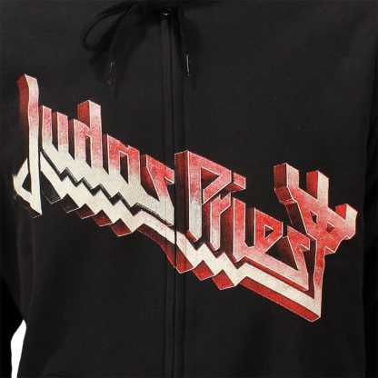 Band Merchandise Judas Priest Firepower Zipper Hoodie Sweater Jacket Black/Orange - Image 5
