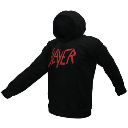Band Merchandise Slayer Distorted Logo Band Hoodie Sweater - Image 2