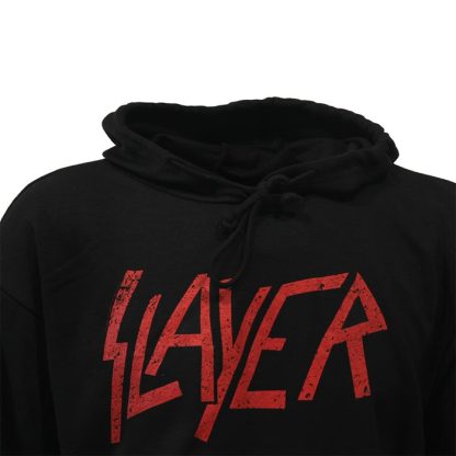 Band Merchandise Slayer Distorted Logo Band Hoodie Sweater - Image 4
