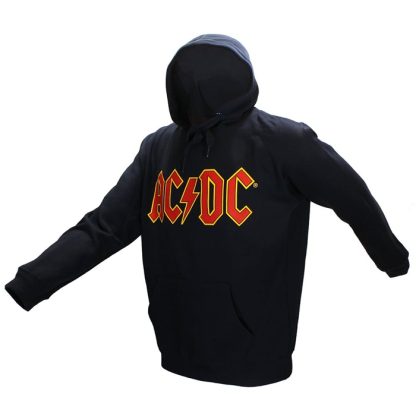 Band Merchandise AC/DC Massive Logo Navy Blue Hoodie Sweater Pullover - Image 3