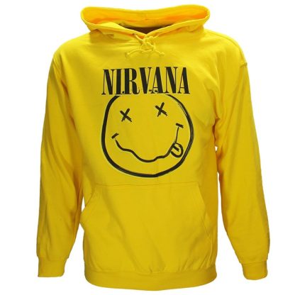 Band Merchandise Nirvana Smiley Hoodie Sweatshirt Sweater