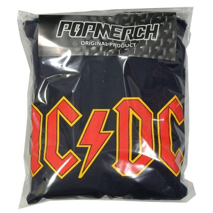 Band Merchandise AC/DC Massive Logo Navy Blue Hoodie Sweater Pullover - Image 5
