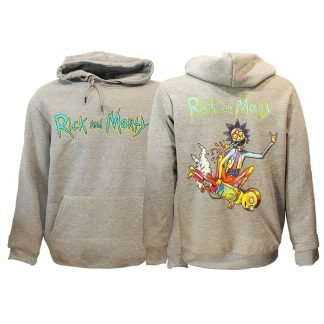 Rick and Morty Rick & Morty Acid Rick Hoodie Pullover Sweater Gray