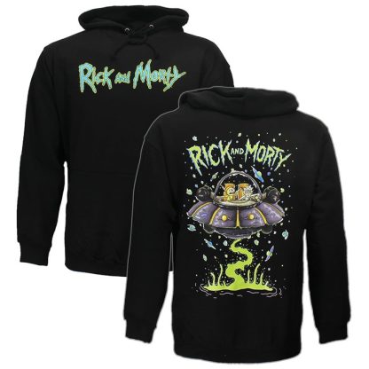 Rick and Morty Rick and Morty Sweater Spacecruiser Pullover Hoodie Black