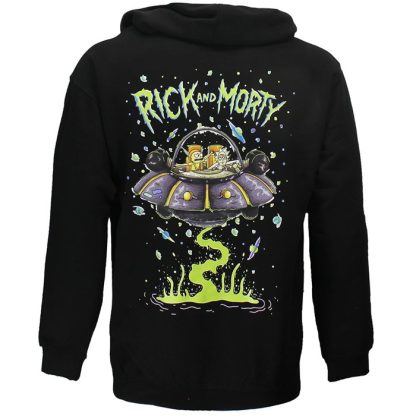 Rick and Morty Rick and Morty Sweater Spacecruiser Pullover Hoodie Black - Image 5