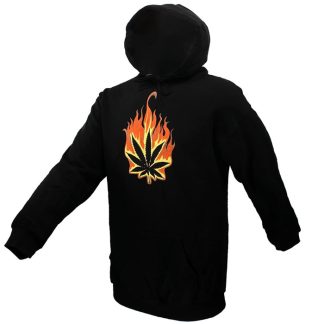 Burning Cannabis Leaf Hoodie Sweater - Original Design