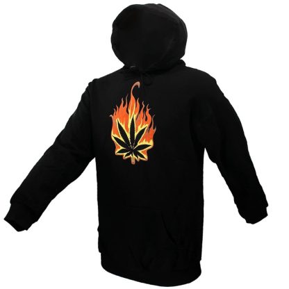 Burning Cannabis Leaf Hoodie Sweater - Original Design