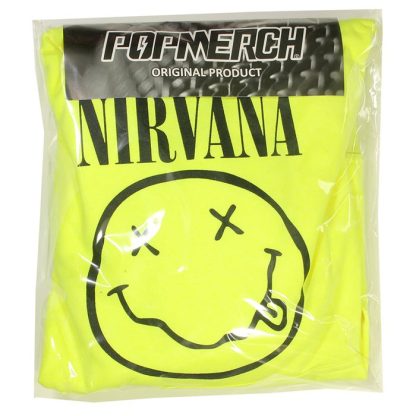 Band Merchandise Nirvana Neon Yellow Smiley Hoodie Sweater Sweater - Image 5