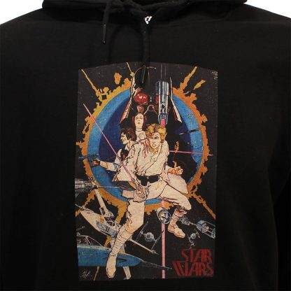 Star Wars Star Wars Vintage Poster Hoodie Pullover Sweater Black - Image 3